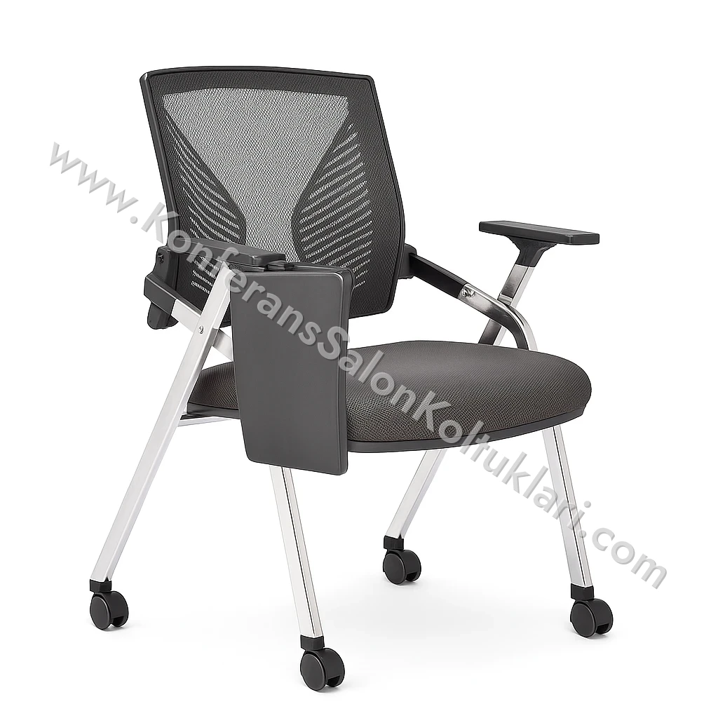 Mobil Eğitim Koltuğu | Fileli Sırt ve Katlanabilir Tasarım